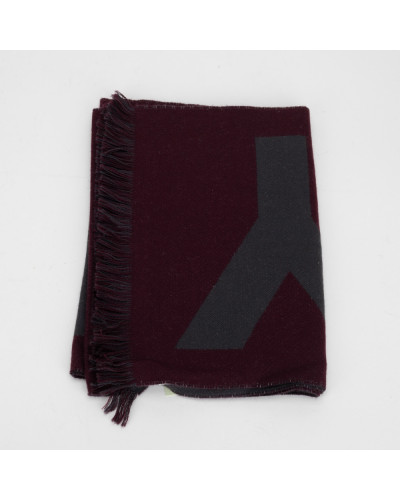 Burberry Szalik szaro bordowy z logo