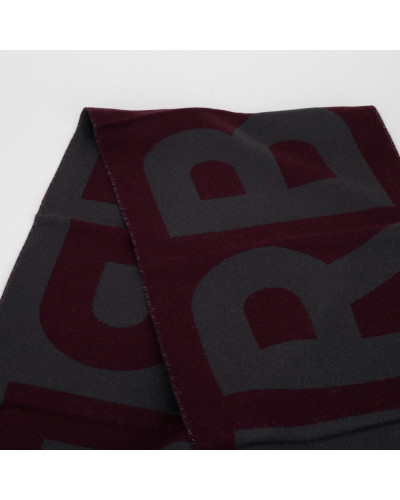 Burberry Szalik szaro bordowy z logo