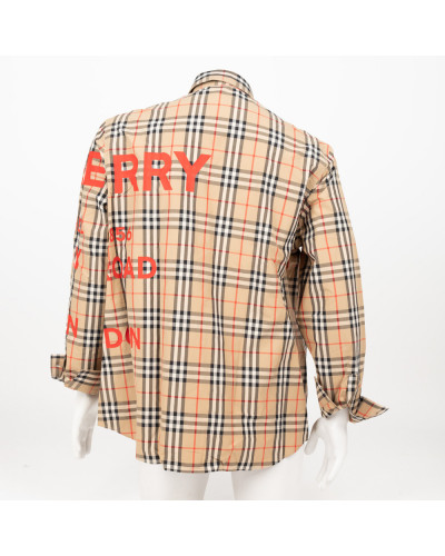 Burberry Koszula męska w kartę XL z logo