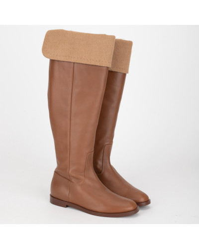 Max Mara Kozaki brazowe wykończone węłną