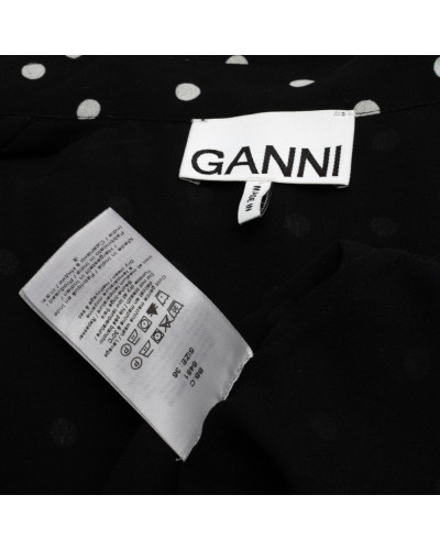 Ganni Bluzka czarna w grochy