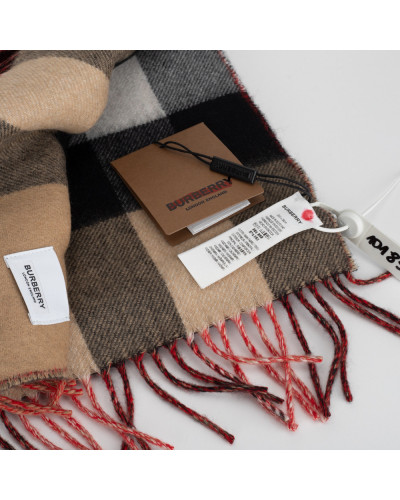 Burberry Szalik dwustronny kaszmirowy tb bordo