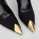 Saint Laurent  Szpilki czarno złote zdarte czubki