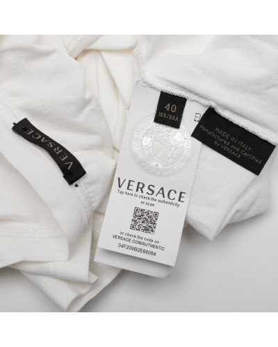 Versace T-shirt biały z neonowym logo