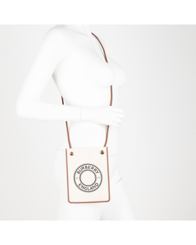 Burberry Torebka beżowa crossbody z logo