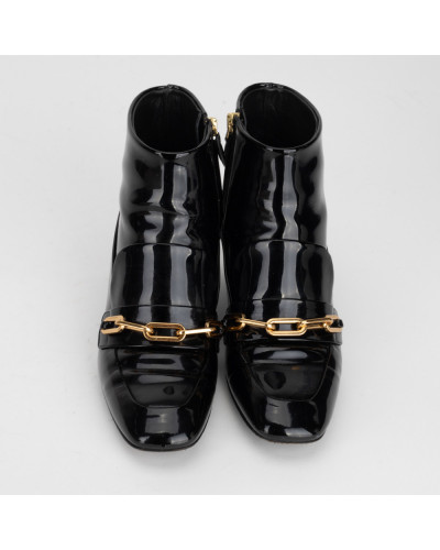 Burberry Botki czarne lakierowane