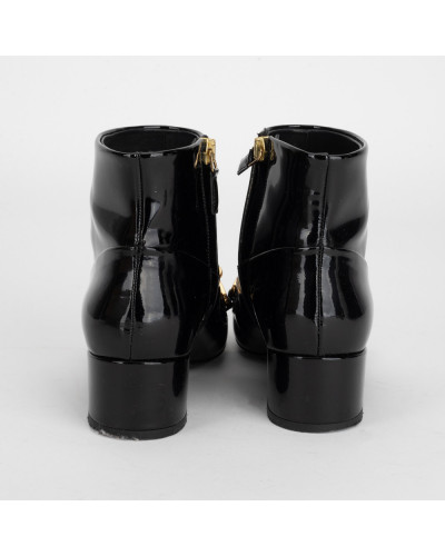 Burberry Botki czarne lakierowane