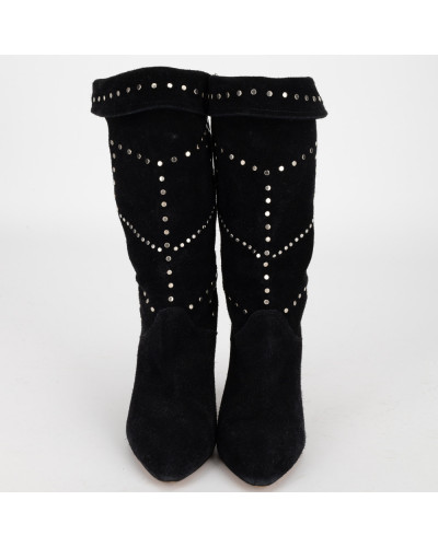 Isabel Marant Buty czarne botki na obcasie z jetami