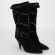 Isabel Marant Buty czarne botki na obcasie z jetami
