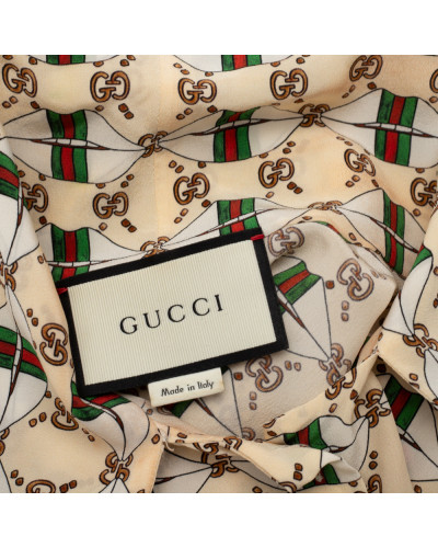 Gucci Koszula bezowe we wzory i logo