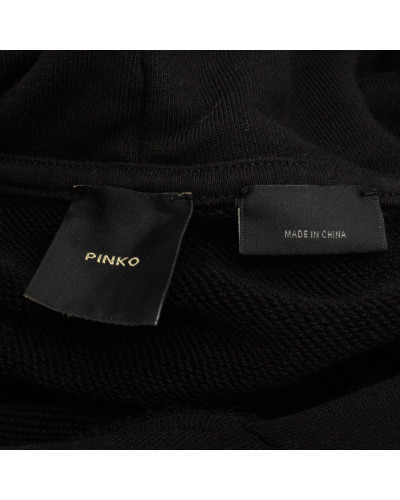 Pinko Bluza czarna z ażurowymi rękawami