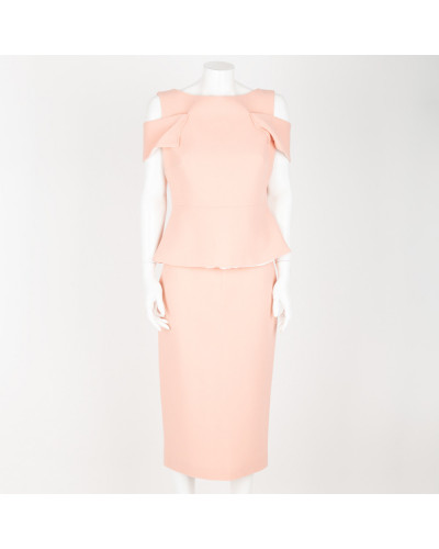 Roland Mouret Ubranie łososiowy komplet top+spódnica