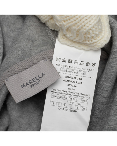 Marella Ubranie szara bluza ze wstawką sweterkową