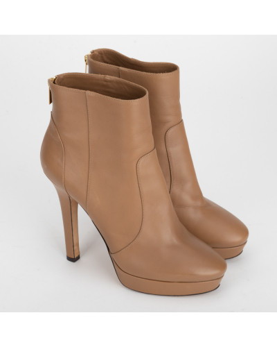 Jimmy Choo Buty brązowe botki na obcasie