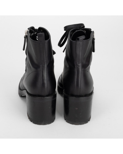 Gianvito Rossi Buty czarne botki sznurowane