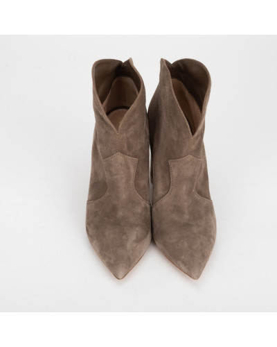 Gianvito Rossi Buty khaki zamszowe botki