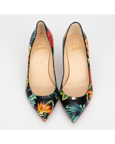 Christian Louboutin szpilki czarne w kwiaty