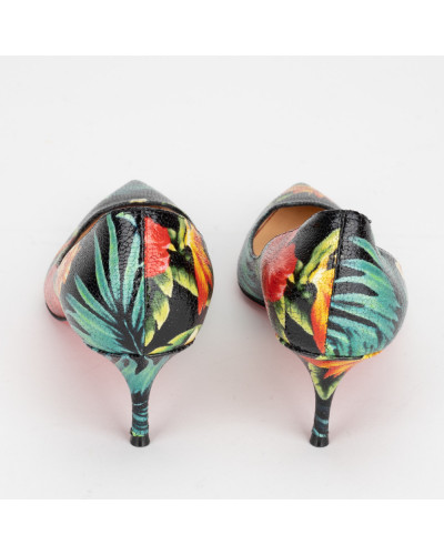 Christian Louboutin szpilki czarne w kwiaty