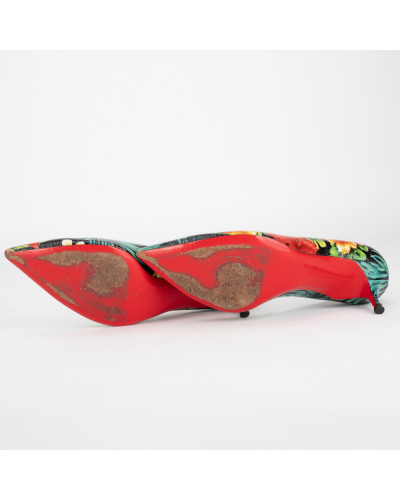 Christian Louboutin szpilki czarne w kwiaty