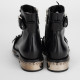 Alexander McQueen Botki czarne z jetami i srebrnym czubkiem