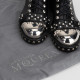 Alexander McQueen Botki czarne z jetami i srebrnym czubkiem