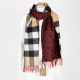 Burberry Szalik dwustronny kaszmirowy tb bordo