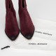 Isabel Marant Buty botki zamszowe bordowe