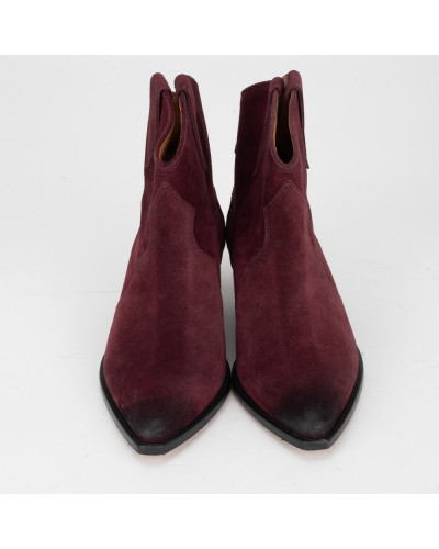 Isabel Marant Buty botki zamszowe bordowe