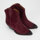 Isabel Marant Buty botki zamszowe bordowe