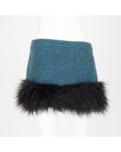 Saint Laurent  Ubranie spódnica mini z futerkiem