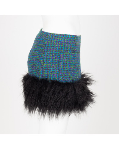 Saint Laurent  Ubranie spódnica mini z futerkiem