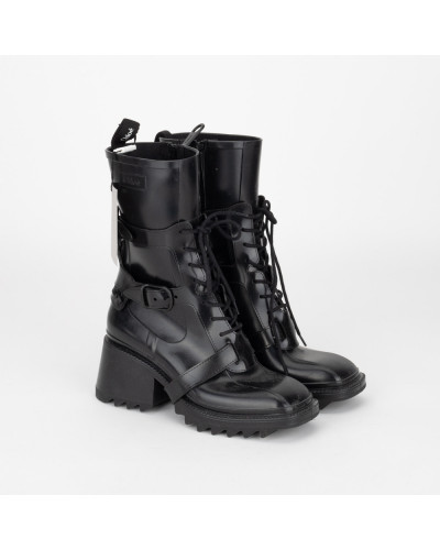 Chloe Buty czarne botki gumowe