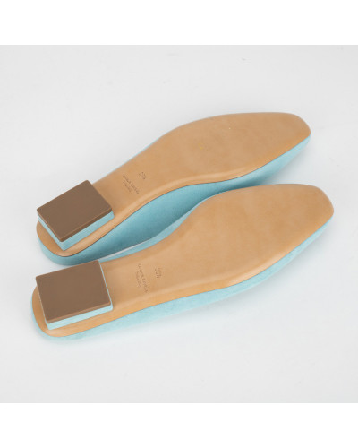 Mansur Gavriel Klapki niebiskie zamszowe
