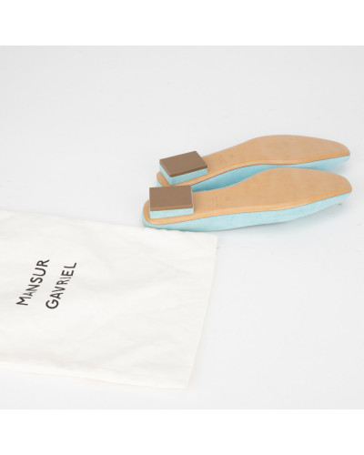 Mansur Gavriel Klapki niebiskie zamszowe
