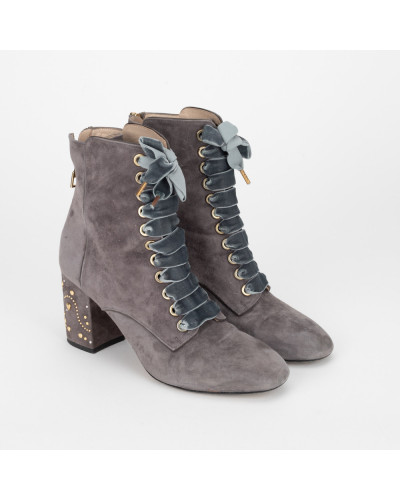Elie Saab Botki szare zamszowe