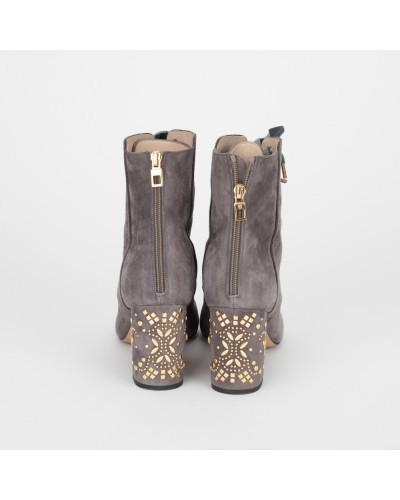 Elie Saab Botki szare zamszowe