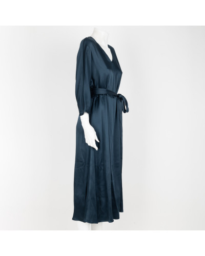 Max Mara Sukienka satynowa niebieska