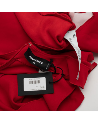 Dsquared2 Ubranie Czerwona sukienka z falbanką