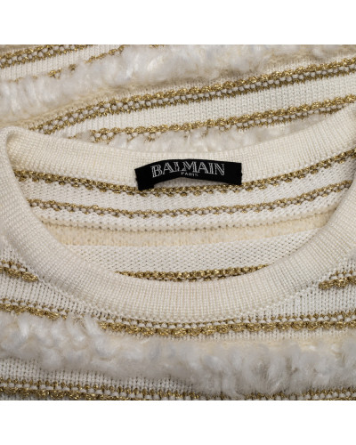 Balmain Ubranie Sweter ze złotą nitką