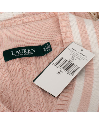 Ralph Lauren Ubranie różowy sweterek w serek