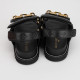 Louis Vuitton Buty sandały czarne ze złotym łańcuchem