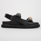 Louis Vuitton Buty sandały czarne ze złotym łańcuchem