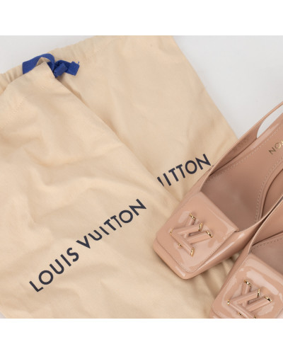 Louis Vuitton Buty beżowe sandałki na obcasie