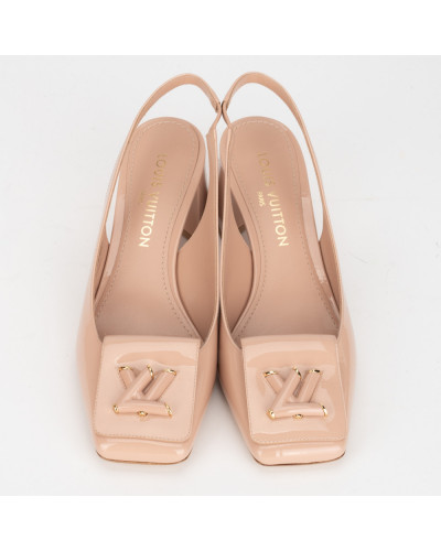 Louis Vuitton Buty beżowe sandałki na obcasie
