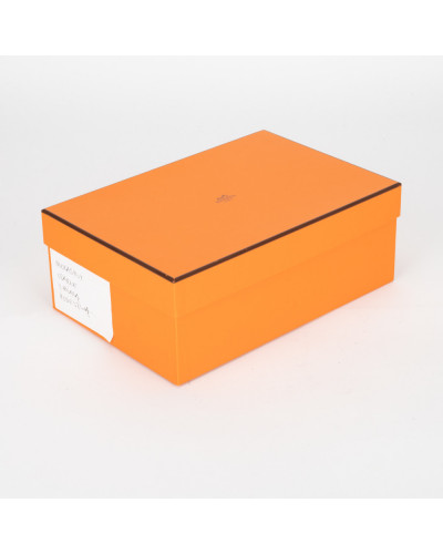 Hermes Buty mokasyny czarne z białą podeszwą