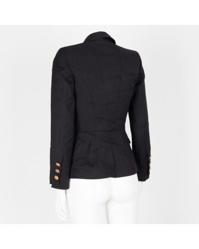 The Kooples Ubranie czarna marynarka ze złotymi guzikami