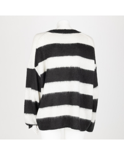 All Saints Sweter w czarno-białe paski