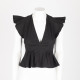 Red Valentino Ubranie czarna bluzka koszulowa