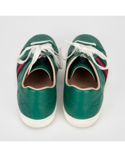 Gucci Buty zielone sneakersy