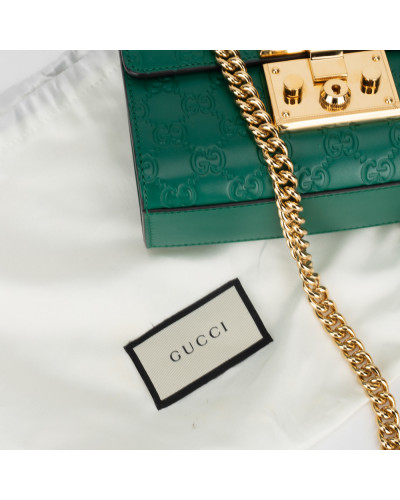 Gucci Torba zielona ze złotym łańcuszkiem